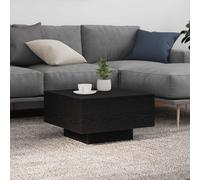 vidaXL Tavolino da Salotto Rovere Nero 55 x 55 x 31 cm, Tavolino da caffè Moderno, Elegante, Multifunzionale, con luci LED, per Un Soggiorno alla Moda
