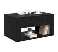 vidaXL Tavolino da Salotto con cassetto Rovere Nero 80 x 50 x 40 cm, Tavolino da caffè Elegante, Rettangolare, Stile Rustico, Grande Spazio, Legno Robusto per la Tua casa