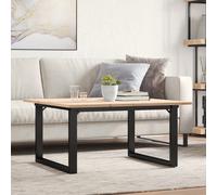 vidaXL Tavolino da Salotto Telaio a O 90x90x45cm Legno Pino e Acciaio