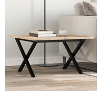 vidaXL Tavolino da Salotto Telaio a X 60x60x40 cm Legno Pino e Acciaio