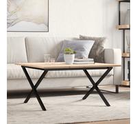 vidaXL Tavolino da Salotto Telaio a X 80x80x45 cm Legno Pino e Acciaio