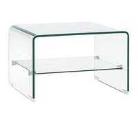 vidaXL Tavolino da caffè Elegante Trasparente 50x45x33 cm Vetro Temperato Ripiano in MDF