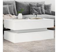 vidaXL Tavolino da Soggiorno con Luci LED Bianco 90x50x40 cm