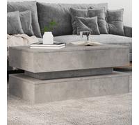 vidaXL Tavolino da Soggiorno con Luci LED Grigio Cemento 90x50x40 cm