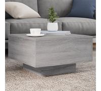 vidaXL Tavolino da Soggiorno con Luci LED Grigio Sonoma 55x55x31 cm