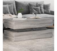 vidaXL Tavolino da Soggiorno con Luci LED Grigio Sonoma 90x50x40 cm