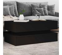 vidaXL Tavolino da Soggiorno con Luci LED Nero 90x50x40 cm