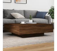 vidaXL Tavolino da Soggiorno con Luci LED Rovere Marrone 100x100x31 cm