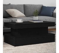 vidaXL Tavolino da Soggiorno con Luci LED Rovere Nero 90x50x40 cm, tavolino con luci LED, tavolino, tavolino da tè, tavolino con LED