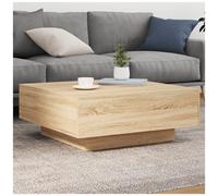 vidaXL Tavolino da Soggiorno con Luci LED Rovere Sonoma 80x80x31 cm