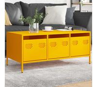 vidaXL Tavolino Giallo 101,5x50x43,5 cm Acciaio Laminato a Freddo
