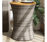 vidaXL Tavolino Giardino Forma Tamburo Grigio Polyrattan Massello