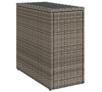 vidaXL Tavolino da giardino piano in vetro grigio 58x27,5x55 cm Polyrattan