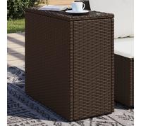 TAVOLO DA ESTERNO VIDAXL Tavolino Piano Vetro Marrone 58x27,5x55 cm Polyrattan - 366214
