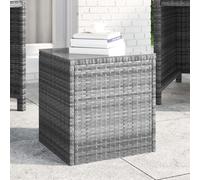 VIDAXL - Tavolino Grigio 40x37x40,5 Cm Polyrattan E Vetro Temperato