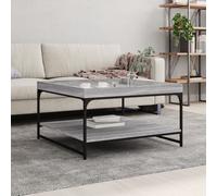 vidaXL Tavolino Grigio Sonoma 80x80x45 cm in Legno Multistrato e Ferro