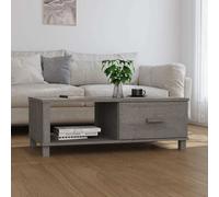vidaXL Tavolino HAMAR Grigio Chiaro 100x55x35cm Legno Massello di Pino