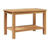 vidaXL Tavolino in Legno di Teak massello Marrone 70 x 40 x 45 cm, da assemblare, con Gambe a Post, Stile Moderno per Esterni, Rettangolare, Superficie Liscia, con Spazio per riporre Cose, un'aggiun