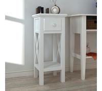 vidaXL Tavolino Laterale con Cassetto Bianco