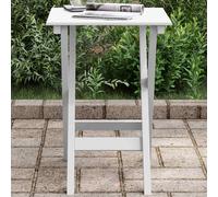 vidaXL Tavolino Laterale Pieghevole Bianco in Legno Massello di Pioppo