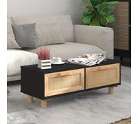 vidaXL Tavolino Nero 80x40x30 cm Legno Multistrato e Massello di Pino