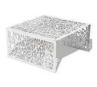 vidaXL Tavolino per caffè alluminio design moderno geometrico traforato argento