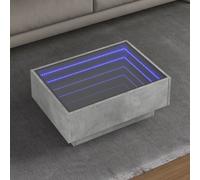 vidaXL Tavolino Salotto con LED Grigio Cemento 70x50x30 cm Multistrato