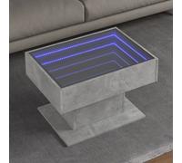vidaXL Tavolino Salotto con LED Grigio Cemento 70x50x45 cm Multistrato
