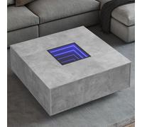 vidaXL Tavolino Salotto con LED Infinity Grigio Cemento 100x100x40 cm