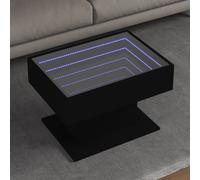 vidaXL Tavolino Salotto con LED Nero 70x50x45 cm Legno Multistrato