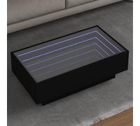 vidaXL Tavolino Salotto con LED Nero 90x50x30 cm Legno Multistrato