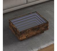 vidaXL Tavolino Salotto con LED Rovere Fumo 70x50x30 cm Multistrato