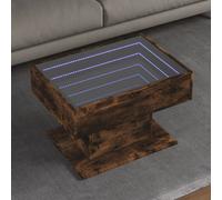 vidaXL Tavolino Salotto con LED Rovere Fumo 70x50x45 cm Multistrato