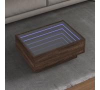vidaXL Tavolino Salotto con LED Rovere Marrone 70x50x30 cm Multistrato