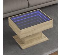 vidaXL Tavolino Salotto con LED Rovere Sonoma 70x50x45 cm Multistrato
