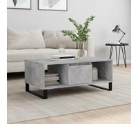 AX Tavolino Salotto 90x50x36.5cm 2Scomparti Cassetto Grigio Soggiorno New 830600