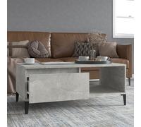 vidaXL Tavolino Salotto Grigio Cemento 90x50x36,5 cm Legno Multistrato