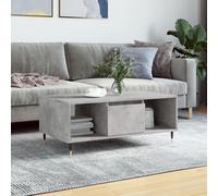 AX Tavolino Salotto 90x50x36.5cm 2Scomparti Cassetto Grigio Soggiorno New 830584