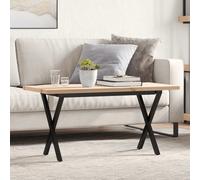 vidaXL Tavolino Salotto Telaio a X 100x50x45,5 cm Legno Pino e Acciaio