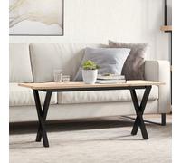 vidaXL Tavolino Salotto Telaio a X 110x40x45 cm Legno Pino e Acciaio