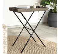 vidaXL Tavolino Vassoio Pieghevole Grigio 65x40x75 cm in Polyrattan