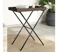 vidaXL Tavolino Vassoio Pieghevole Marrone 65x40x75 cm in Polyrattan