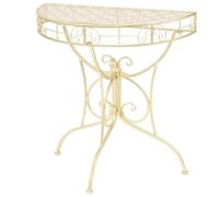 vidaXL Tavolino Vintage Semicircolare Metallo 72x36x74cm Oro Tavolo Basso