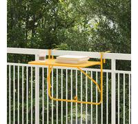 vidaXL Tavolo Appeso da Balcone Giallo 60 x 39 x 65 cm Acciaio