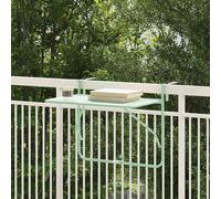 vidaXL Tavolo Appeso da Balcone Verde Menta 60 x 39 x 65 cm Acciaio, Tavolo da Pranzo all'aperto Regolabile, Pieghevole e Robusto, per Una Moderna terrazza o Balcone