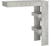 vidaXL Tavolo bar a muro grigio cemento 102x45x103,5 cm materiale legno
