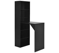 vidaXL Tavolo Bar con Mobiletto Compatto Alto Stile Lineare Ripiani Solido Resistente Facile da Pulire Tavolino Tavolinetto Pub Bistrot Tavola Nero