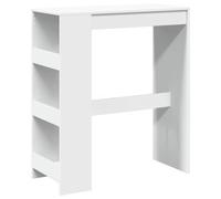 vidaXL Tavolo Bar con Rastrelliera Bianco 90x40x103,5 cm Multistrato, Tavolo Bar con ripiano, Tavolo Alto, Mobile da Bar, Tavolo Bar da Cucina