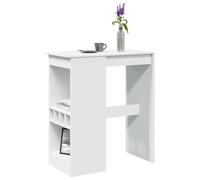 vidaXL Tavolo Bar con Rastrelliera Bianco 90x47,5x103,5 cm Truciolato, Ripiano, Alto, Mobile da Bar, da Cucina