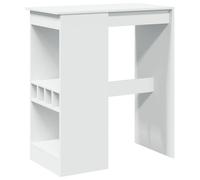 vidaXL Tavolo bar con rastrelliera bianco 90x47,5x103,5 cm truciolato con ripiano